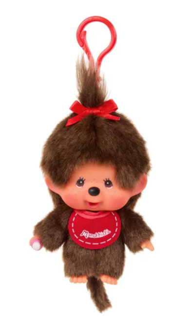 Monchhichi 4 Inch Big Head Girl Plush Doll Keychain