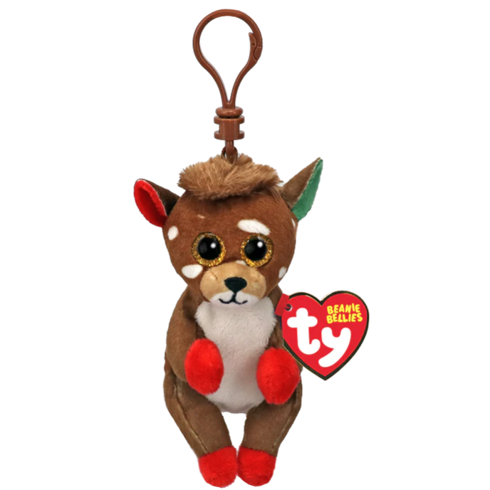 Ty Beanie Bellies 4 Inch Juno the Reindeer Christmas Plush Clip