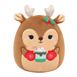 Squishmallow 5 Inch Darla the Deer with Cocoa Christmas Plush Toy