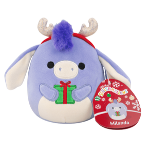 Squishmallow 5 Inch Milanda the Donkey with Present Christmas Plush Toy