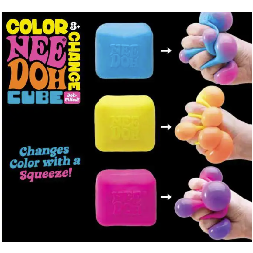 VIP Nee Doh Color Change Cube 2.5 Inch Squish Ball Fidget Toy
