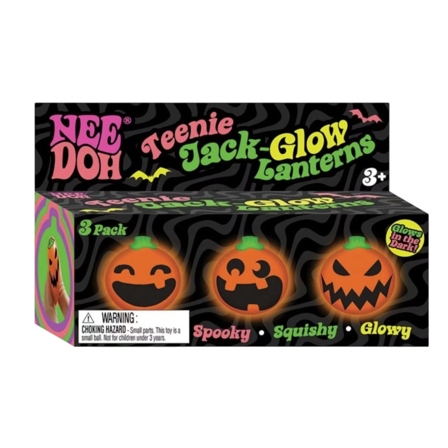 VIP Nee Doh Teenie Jack Glow Lantern 3 Pack - 1.5  Inch Squish Ball Fidget Toy