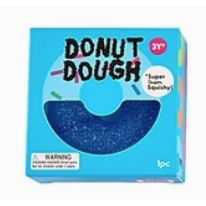 J'adore 3 Inch Donut Dough Squishy Fidget Sensory Toy - BLUE
