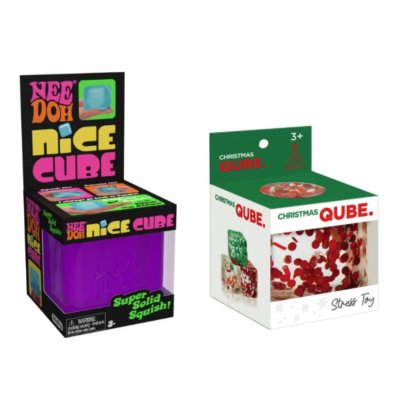 Nee Doh Bundle: Nice Cube + Master Toys Christmas Qube