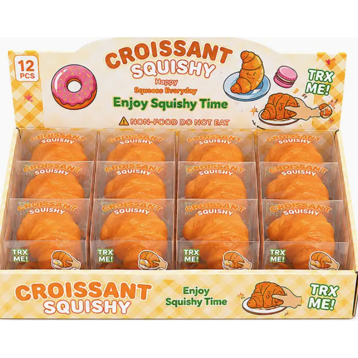 Crunchy Croissant Squishy 3 Inch Crunchy ASMR Squishy Sensory Toy