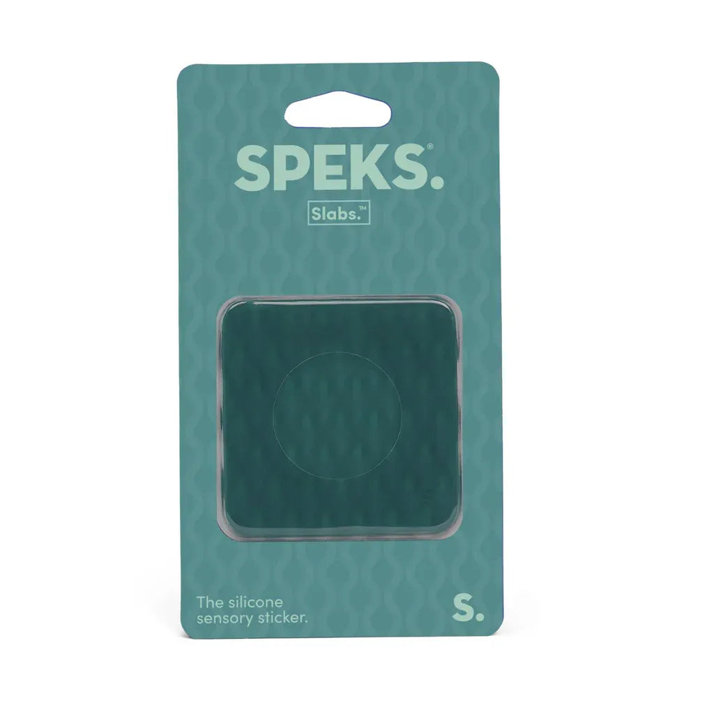 Speks Slabs Silicone Sensory Sticker - Mesh Square Dark Teal