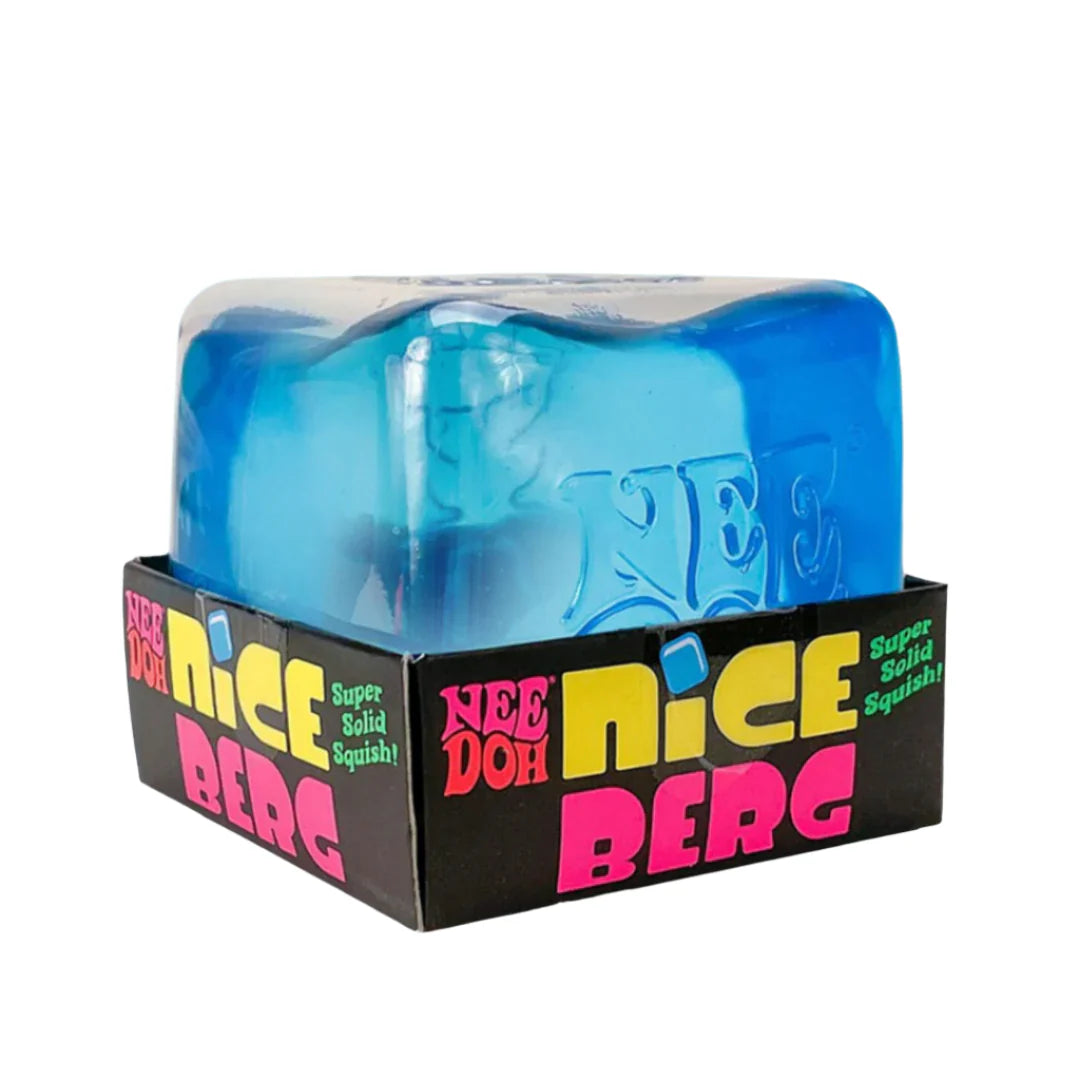 Nee Doh Nice Berg Jumbo Nice Cube 3.5 Inch Squish Ball Fidget Toy - Blue