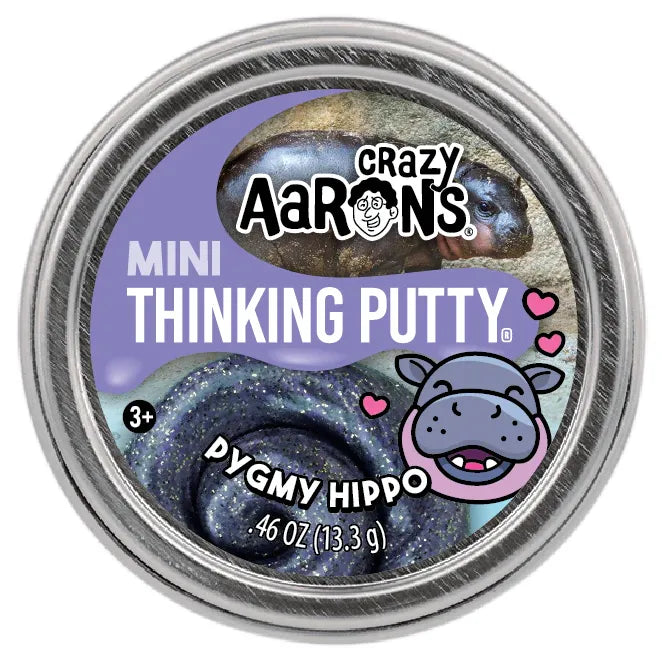 Crazy Aarons Pygmy Hippo Mini 2 Inch Thinking Putty Tin