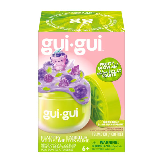 Gui Gui Slime Kit Single Mystery Jar FRUITY GLOW EDIT - Clear Slime