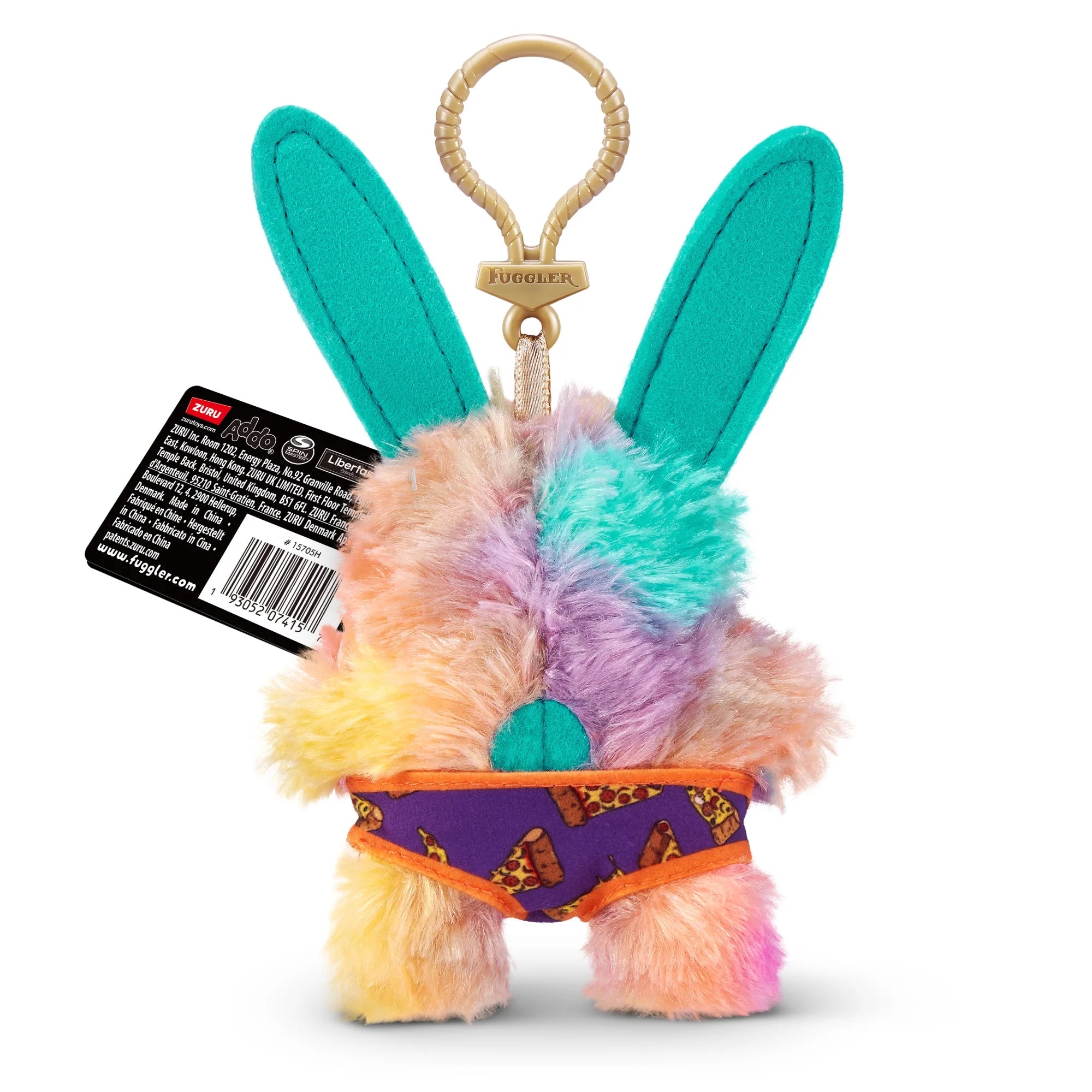Zuru Fugglers 5 Inch Plush Keyring - Rabid Rabbit Tie Dye