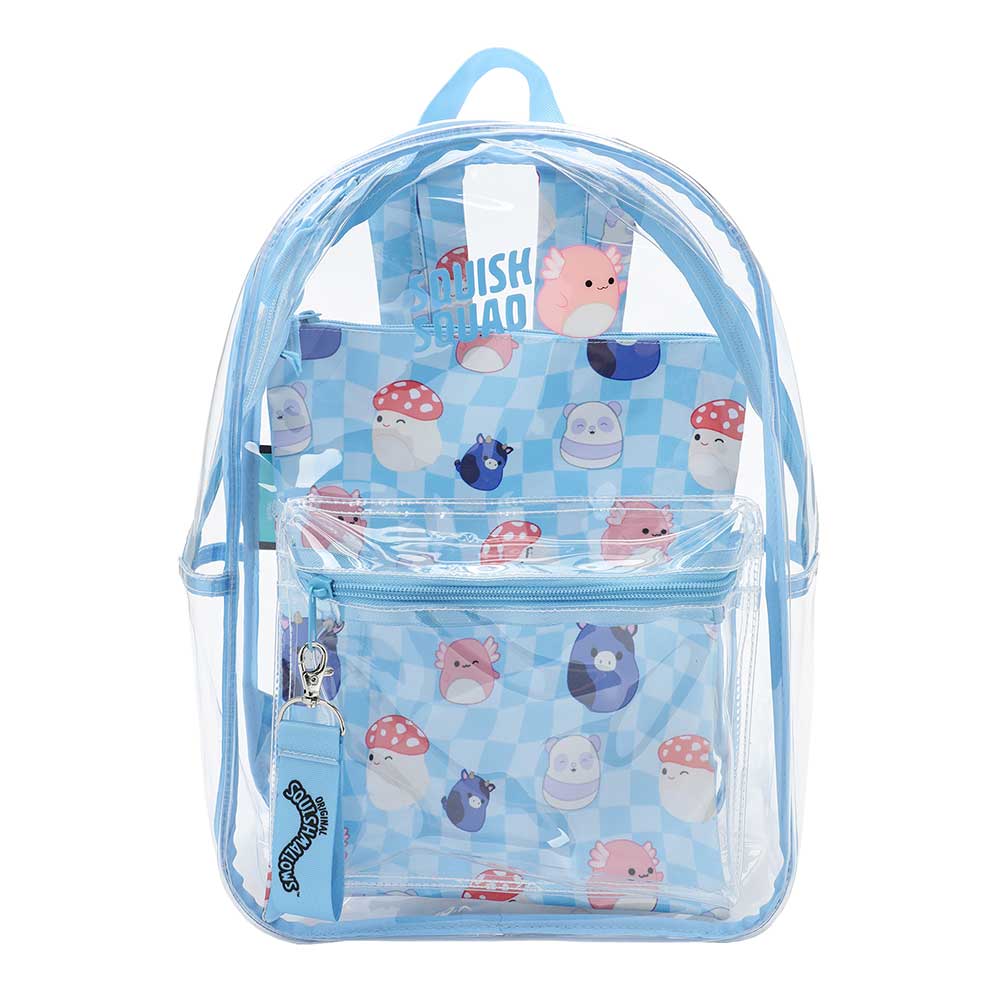 Squishmallow 16 Inch Clear Vinyl Backpack with Laptop Sleeve - Owl & Goose Gifts