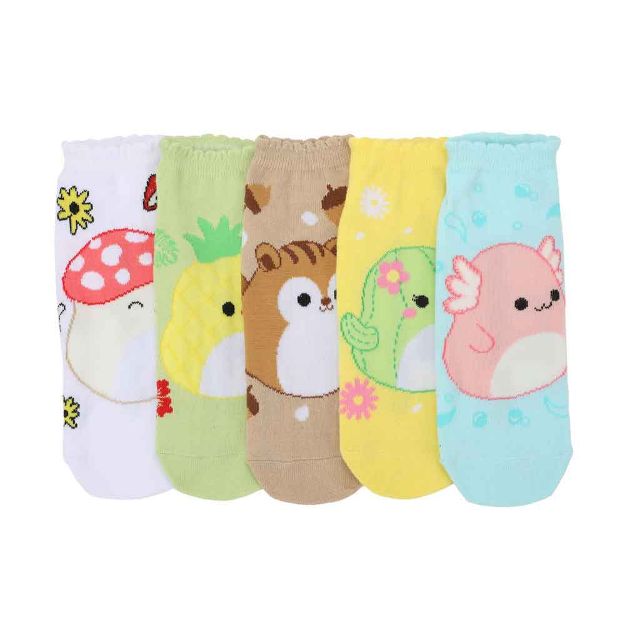 Squishmallow Women's 5 Pack Scalloped Edge Socks - Owl & Goose Gifts