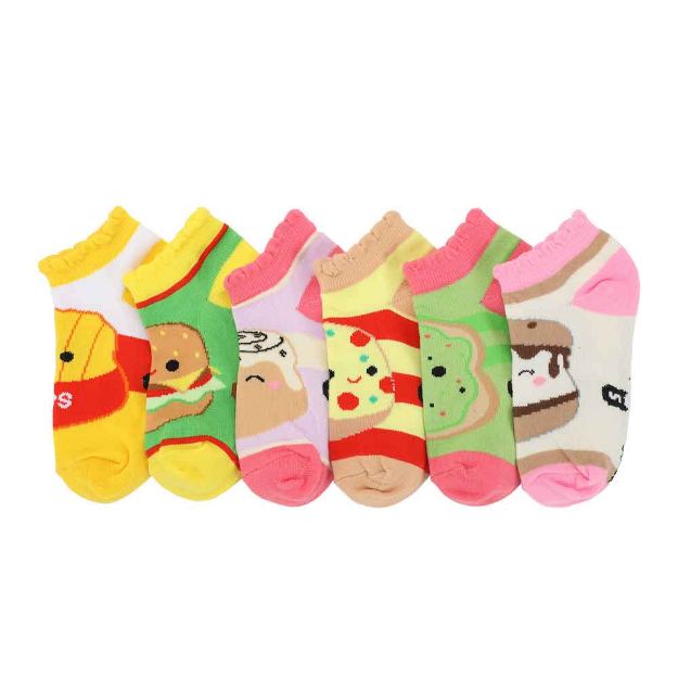 Squishmallow Youth 6 Pack Ankle Socks - Food Squad - Owl & Goose Gifts