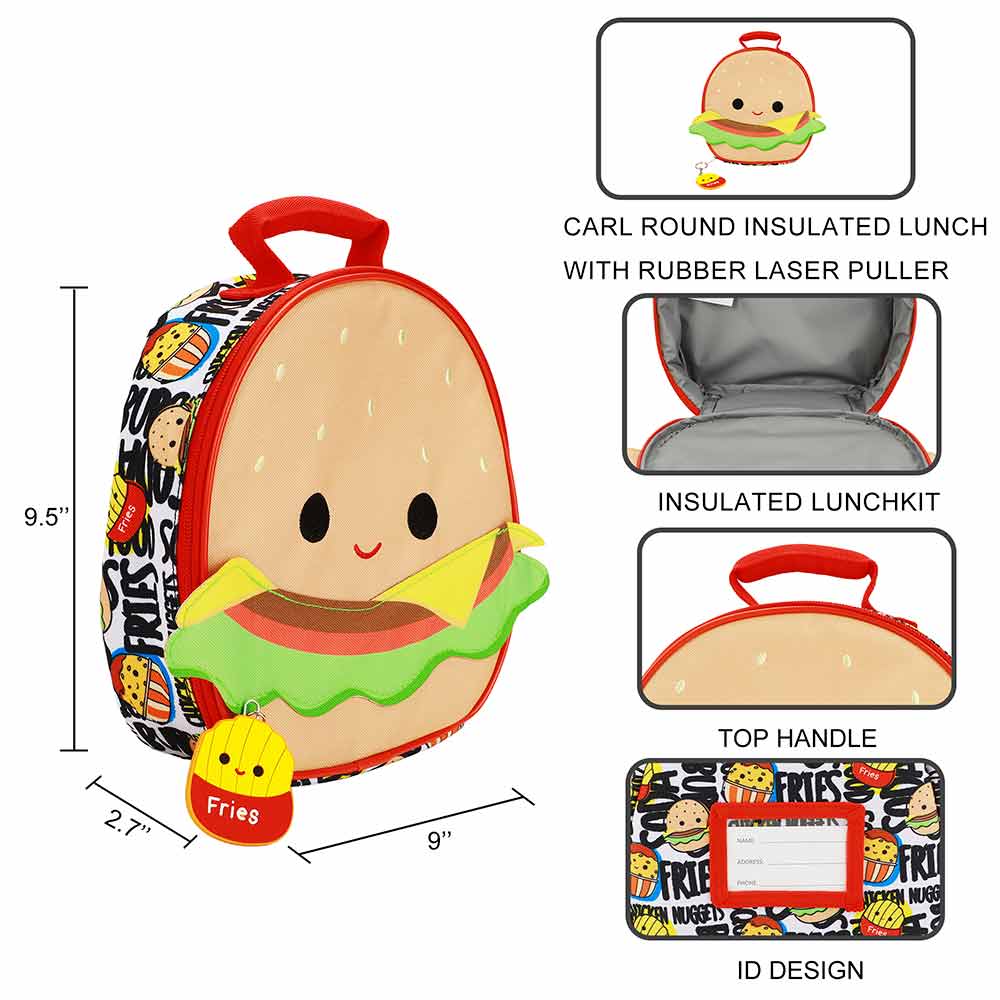 Squishmallow Carl the Cheeseburger Insulated Lunch Tote - Owl & Goose Gifts