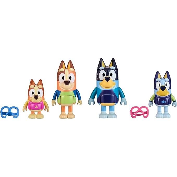 Bluey Family Beach Day Mini Figure 4 - Pack - Owl & Goose Gifts