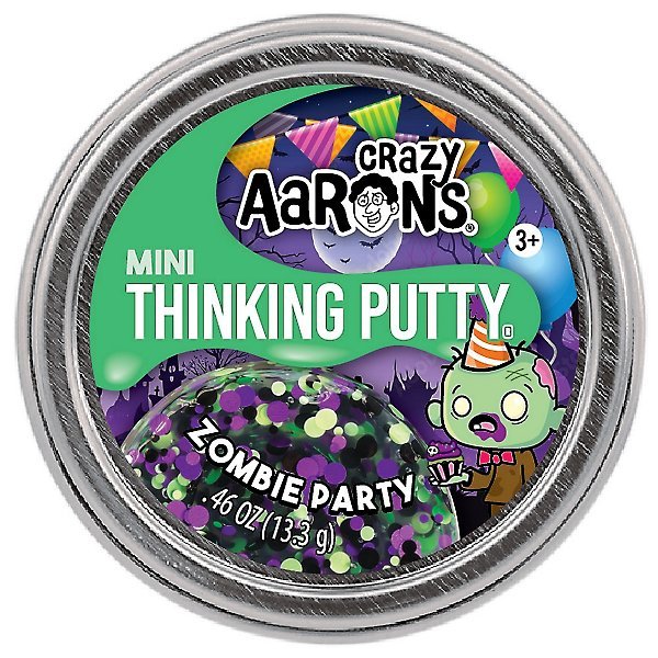 Crazy Aarons Zombie Party Mini 2 Inch Halloween Thinking Putty Tin - Owl & Goose Gifts