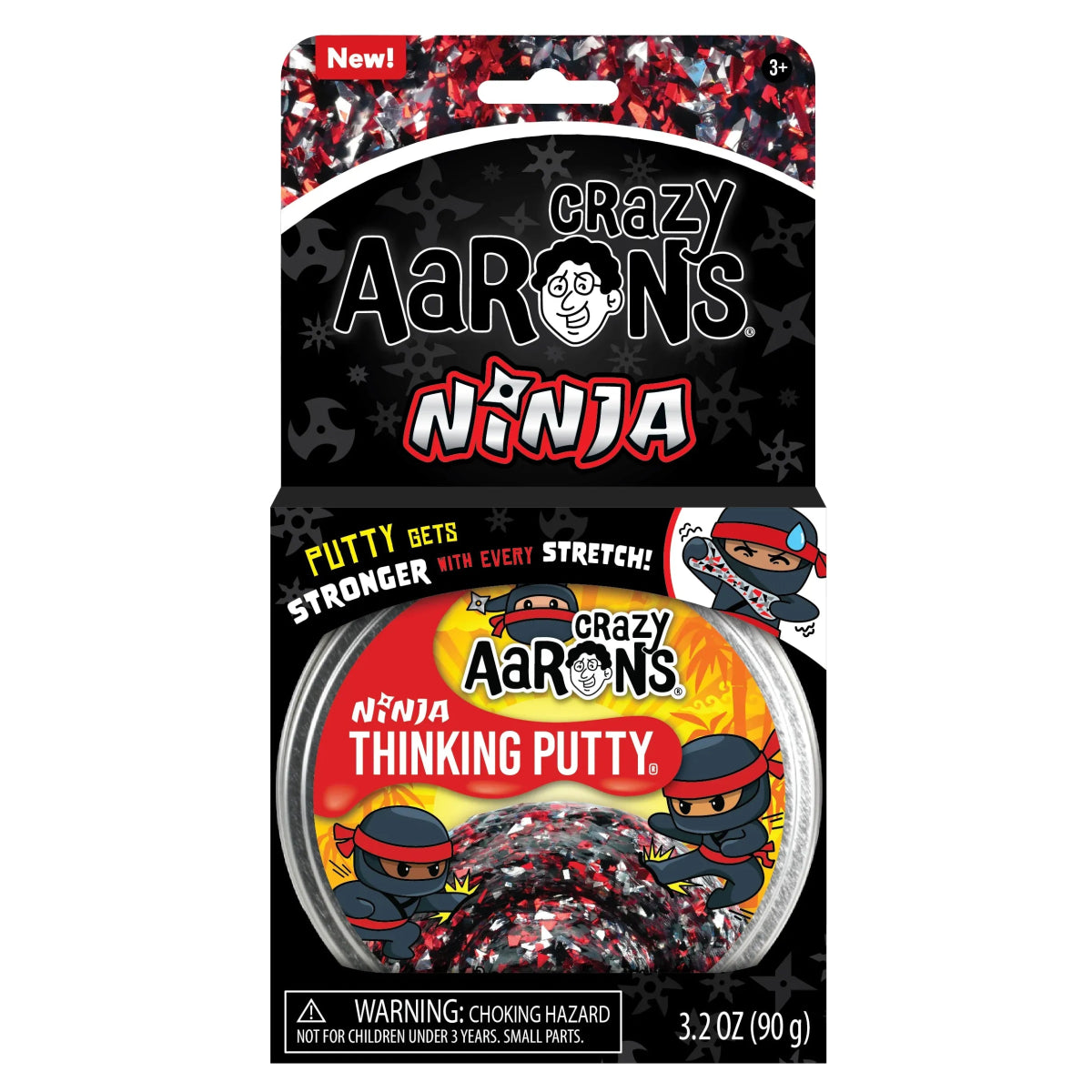 Crazy Aarons Ninja Full Size 4 Inch Thinking Putty Tin - Owl & Goose Gifts