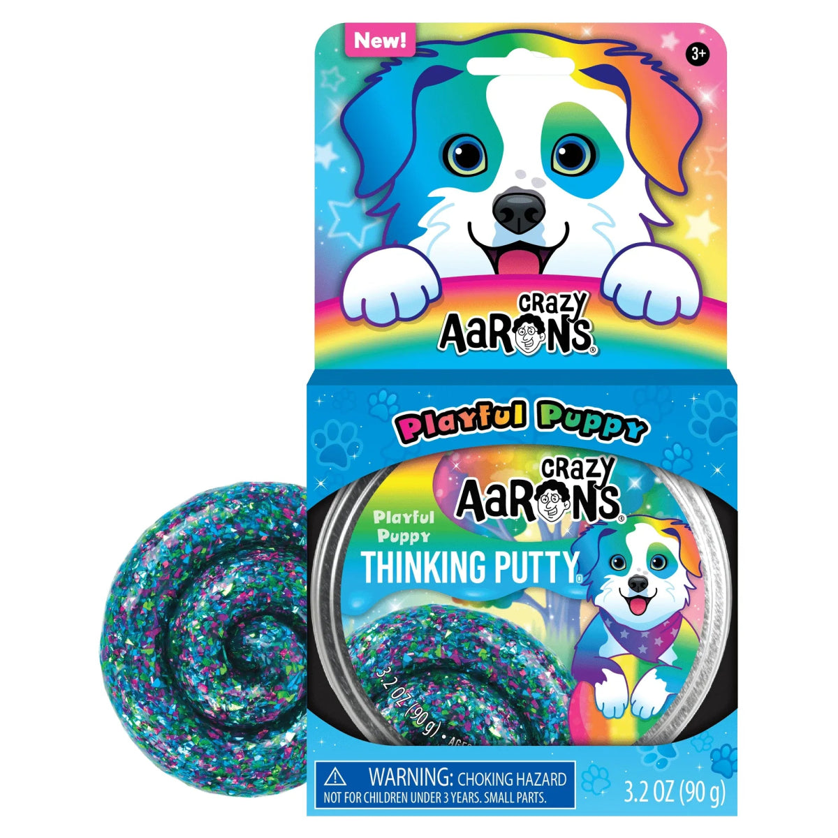 Crazy Aarons Playful Puppy Full Size 4 Inch Thinking Putty Tin - Owl & Goose Gifts