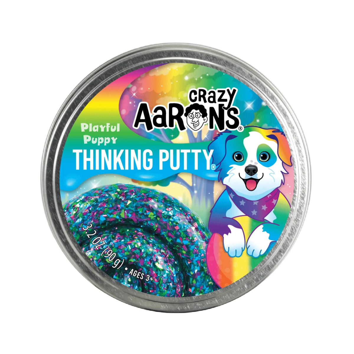 Crazy Aarons Playful Puppy Full Size 4 Inch Thinking Putty Tin - Owl & Goose Gifts