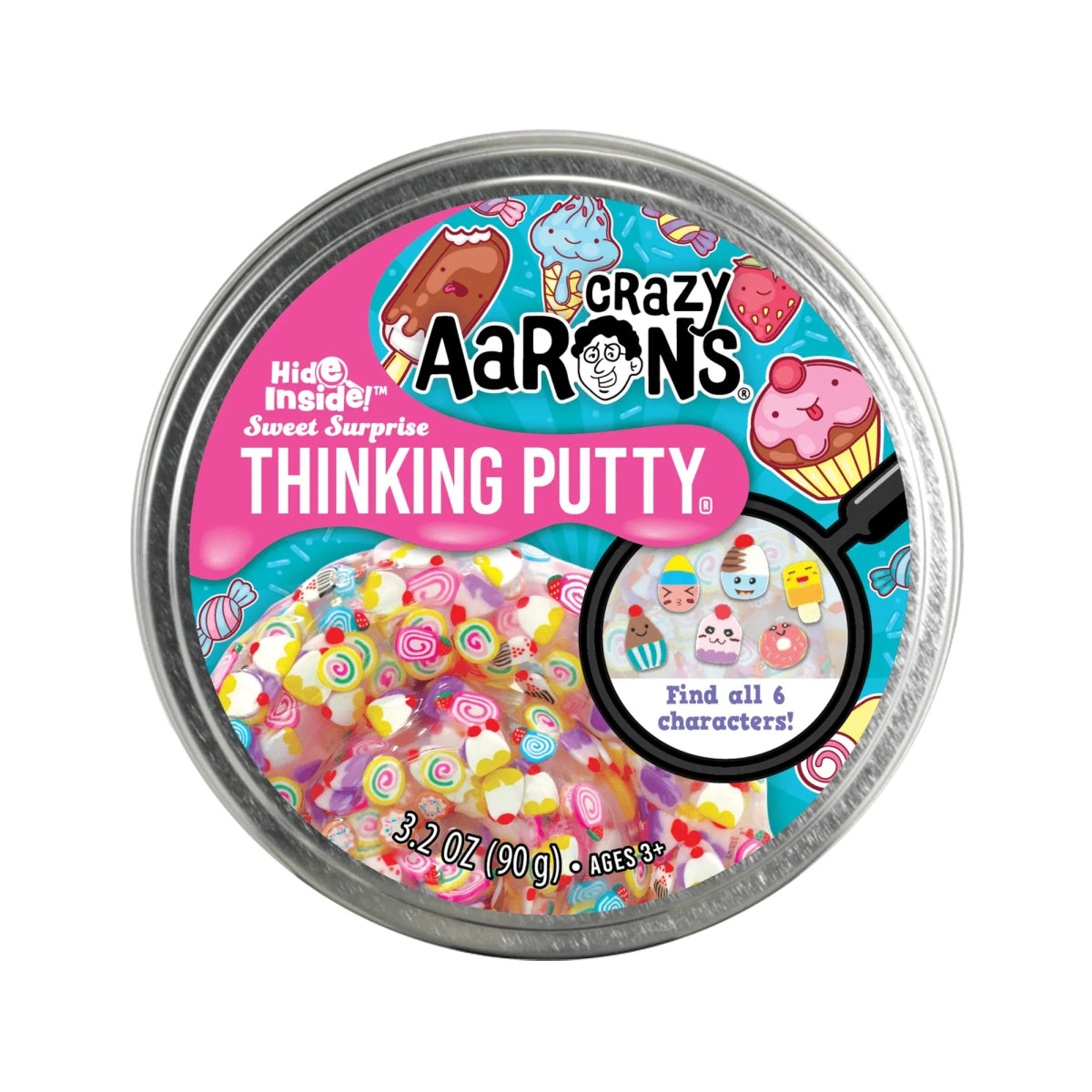 Crazy Aarons Sweet Surprise Full Size 4 Inch Thinking Putty Tin - Owl & Goose Gifts