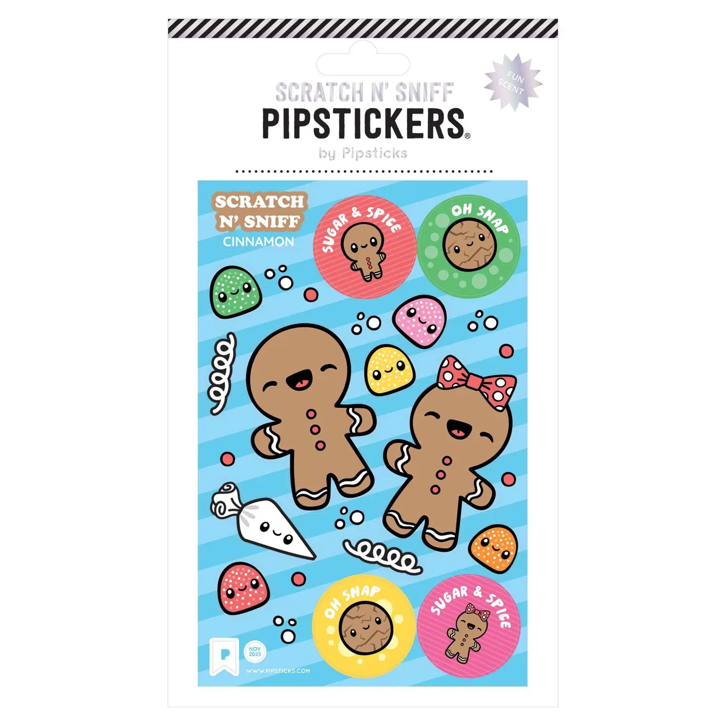 Pipsticks Oh Snap Holiday Scratch N' Sniff Stickers - Cinnamon