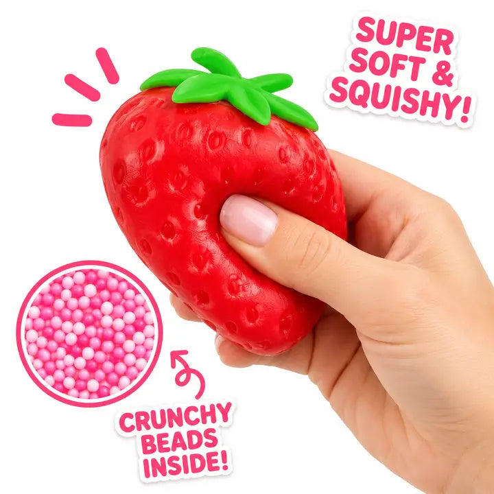 Crunchy Strawberry Squishy 3 Inch Crunchy ASMR Squishy Sensory Toy