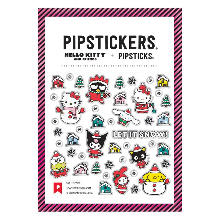 Pipsticks + Hello Kitty Let It Snow Holiday Sticker Sheet