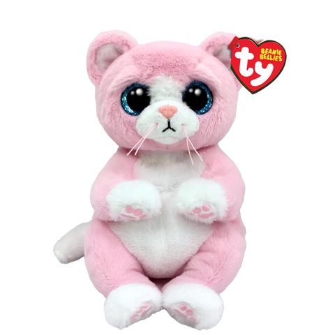 Ty Beanie Bellies 8 Inch Lillibelle the Pink Cat Plush Toy