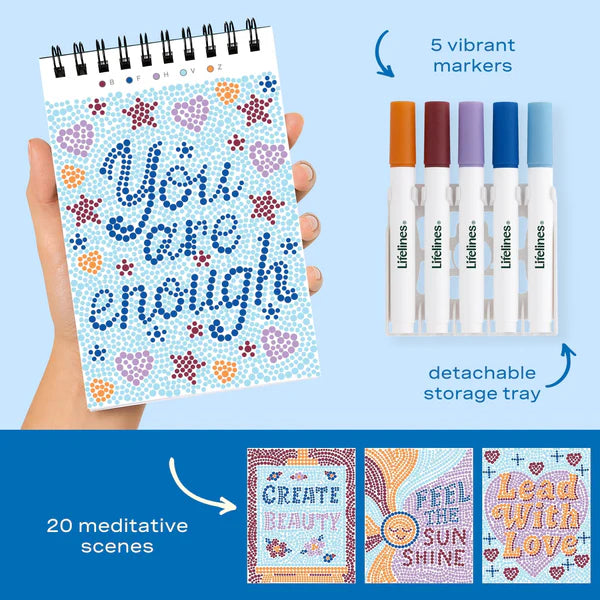 Lifelines FlowArt MINI Dot-By-Letter - Pocket Positivity - Meditative Art