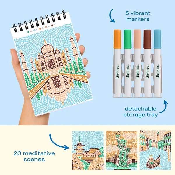 Lifelines FlowArt MINI Dot-By-Letter - Postcard Places - Meditative Art