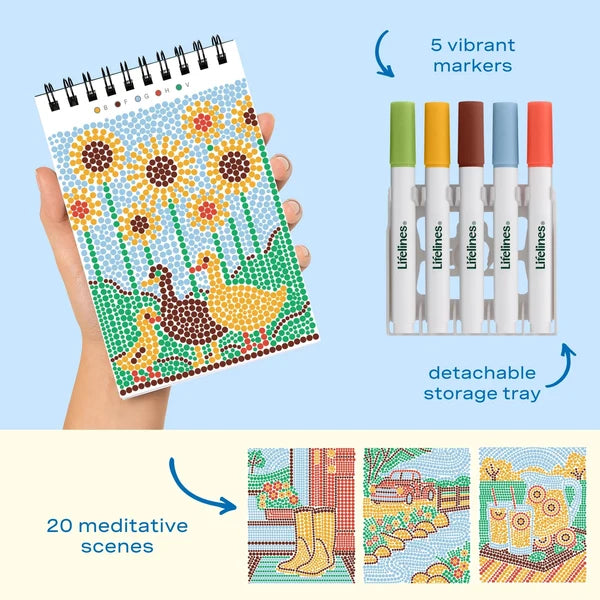 Lifelines FlowArt MINI Dot-By-Letter - Small Town Serenity - Meditative Art