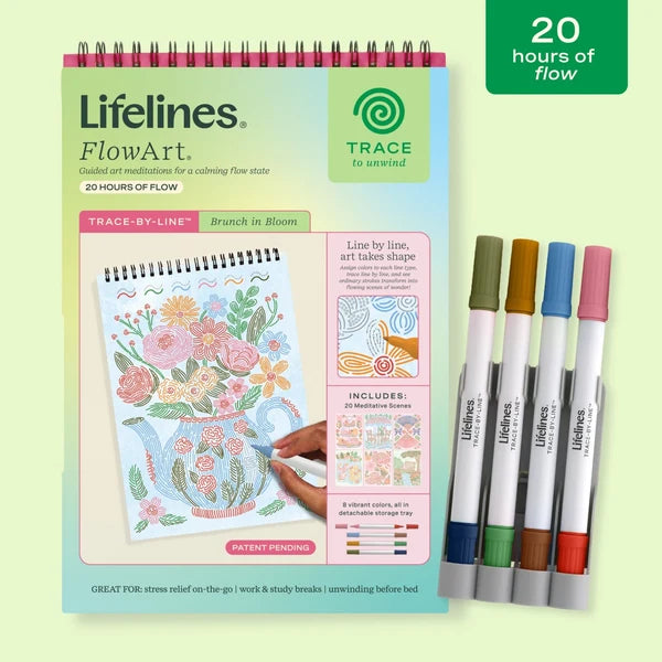 Lifelines FlowArt Trace-By-Line - Brunch In Bloom - Meditative Art
