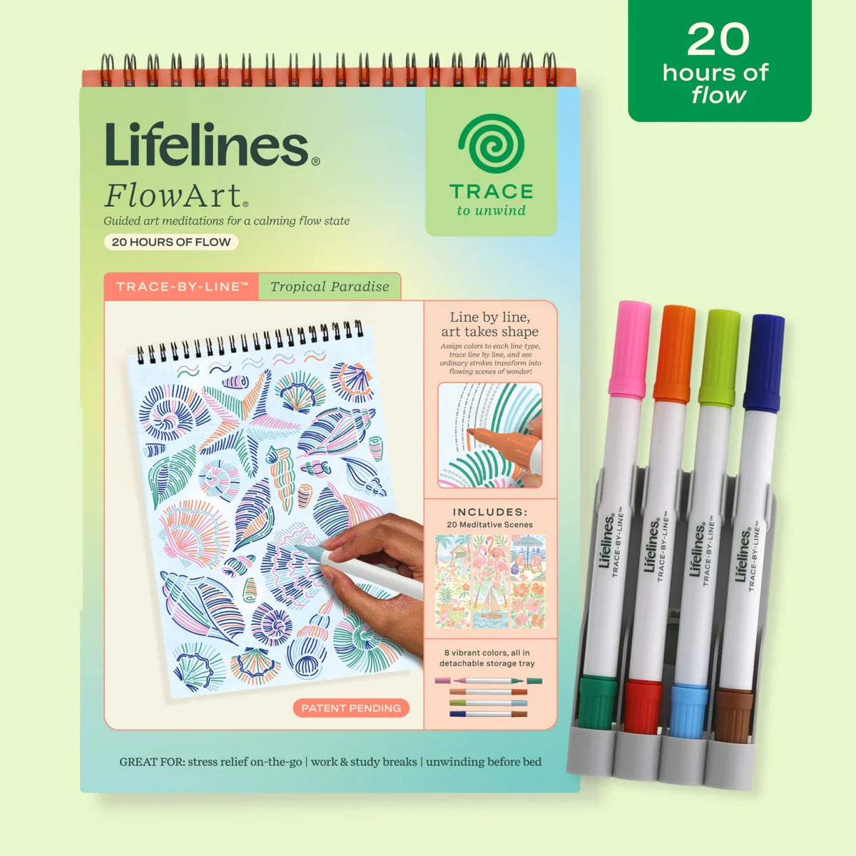 Lifelines FlowArt Trace-By-Line - Tropical Paradise - Meditative Art