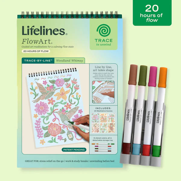 Lifelines FlowArt Trace-By-Line - Woodland Whimsy - Meditative Art