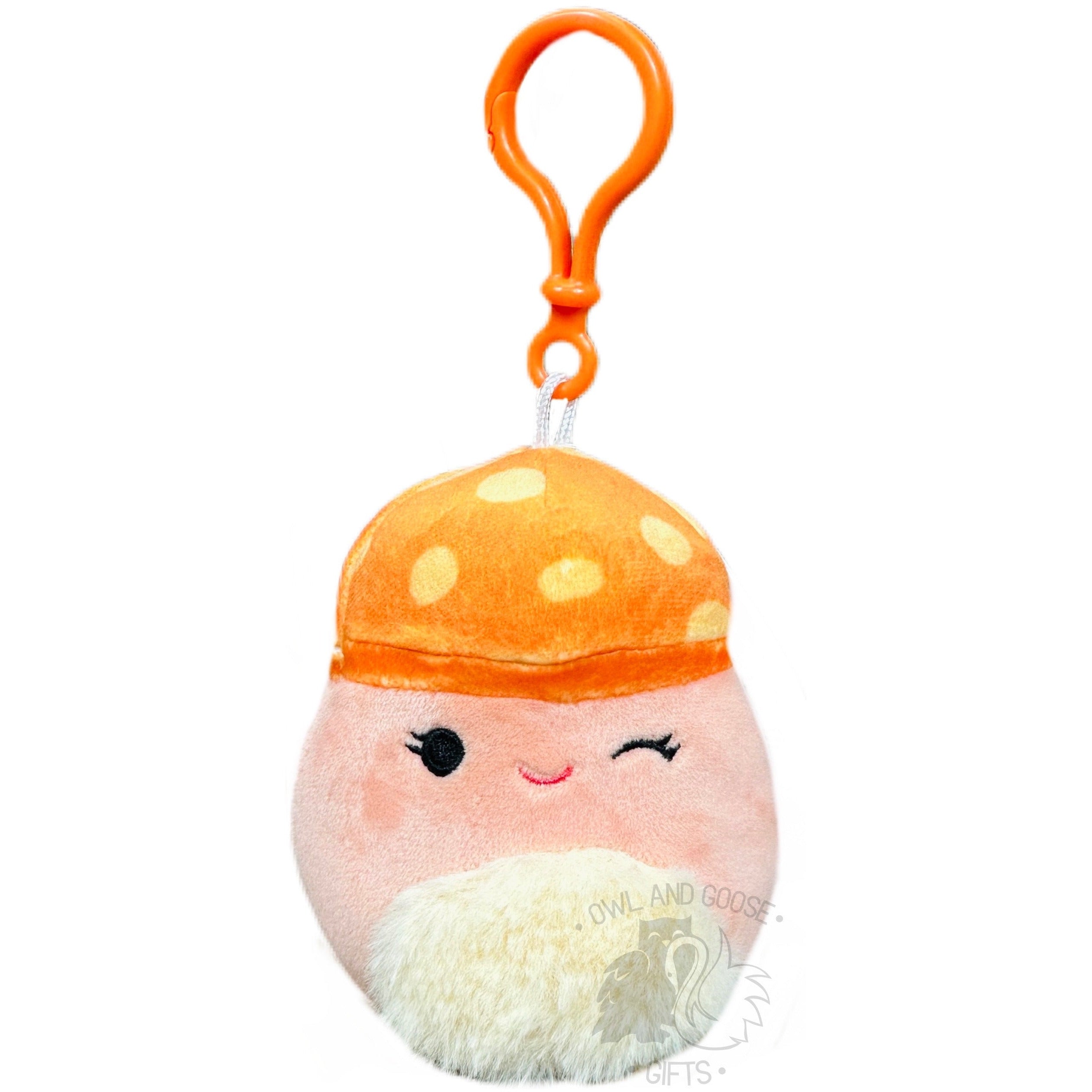 Squishmallow 3.5 Inch Alba the Orange Mushroom Plush Clip