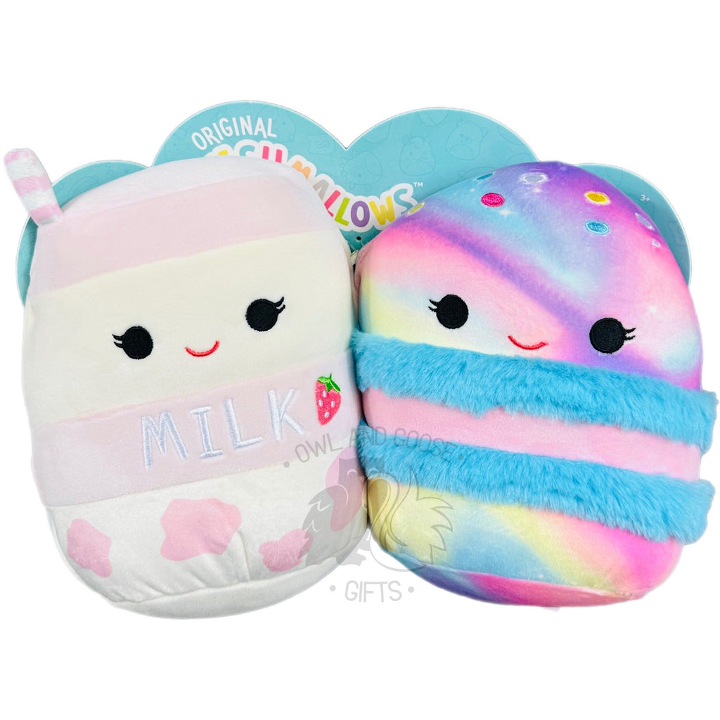 Squishmallow 8 Inch Amalie the Strawberry Milk and Amandine the Macaron Perfect Pair Plush Toy