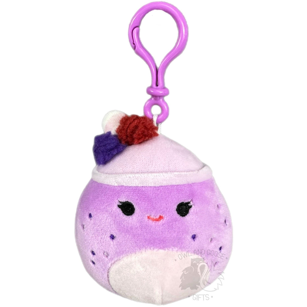 Squishmallow 3.5 Inch Vie the Berry Smoothie Plush Clip