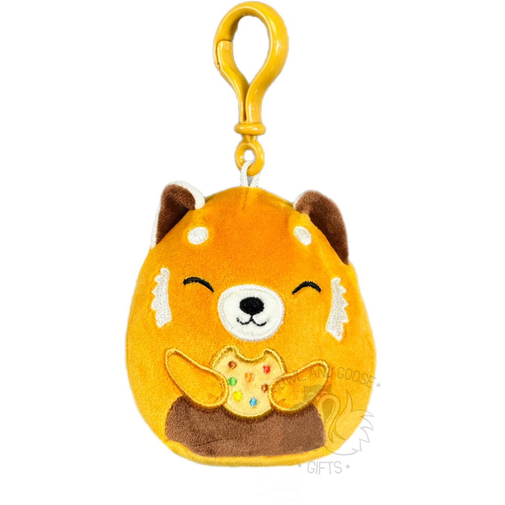 Squishmallow 3.5 Inch Seth the Red Panda with Cookie Plush Clip