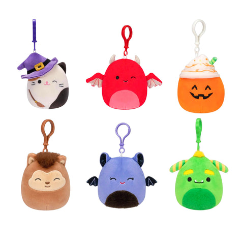 Squishmallow 3.5 Inch Clip Halloween Squad Set of 6 - Cam, Karlie, Lester, Wade, Joldy, Callum