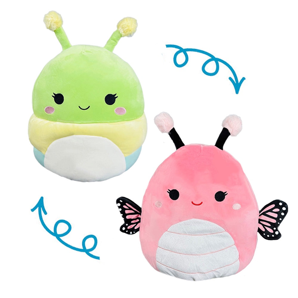 Squishmallow 12 Inch Rutabega the Caterpillar and Andreina the Butterfly Flip-a-Mallows Plush Toy
