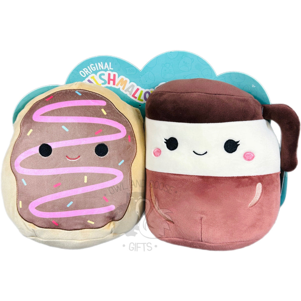 Squishmallow 8 Inch Deja the Donut the Aniela and Coffee Pot Perfect Pair Plush Toy