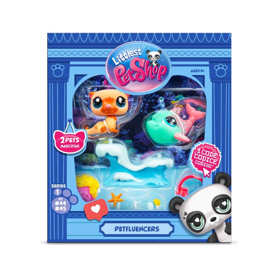 Littlest Pet Shop Petfluencer Pairs Play Set - Dolphin #46 and Otter #47 - Owl & Goose Gifts