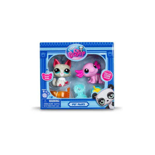 Littlest Pet Shop Pet Pairs Play Set - Cat #25 and Axolotl #21 - Owl & Goose Gifts