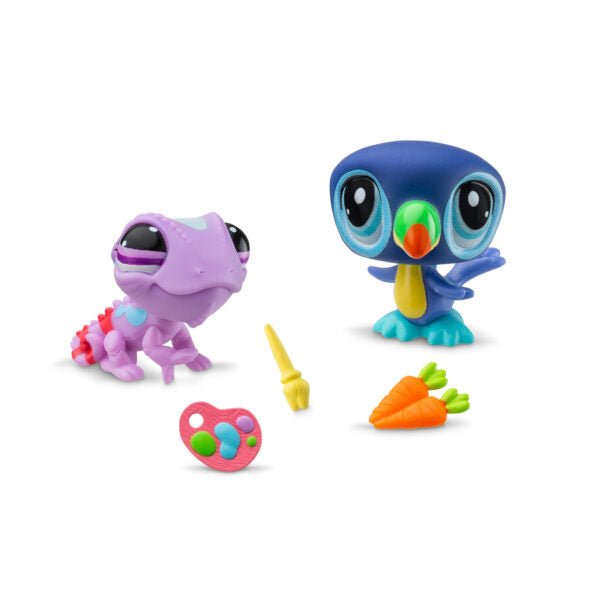 Littlest Pet Shop Pet Pairs Play Set - Toucan #31 and Chameleon #27 - Owl & Goose Gifts