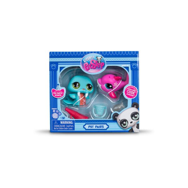 Littlest Pet Shop Pet Pairs Play Set - Walrus #33 and Dolphin #29 - Owl & Goose Gifts