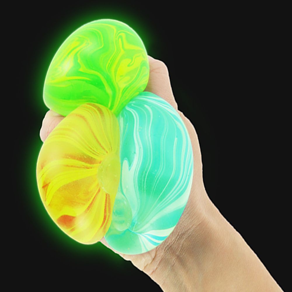 Keycraft 2.5 Inch Glow in the Dark Super Squidge Ball Squishy Sensory Toy - Assorted