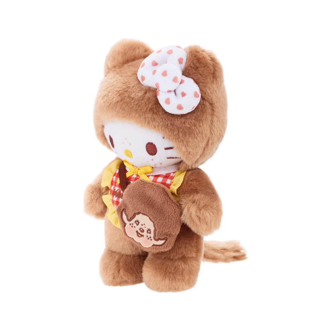 Monchhichi x Hello Kitty 7.87 Inch Monchhichi Gingham Check Plush Toy