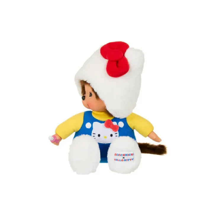 Monchhichi x Hello Kitty 7 Inch Monchhichi in Overalls Plush Toy