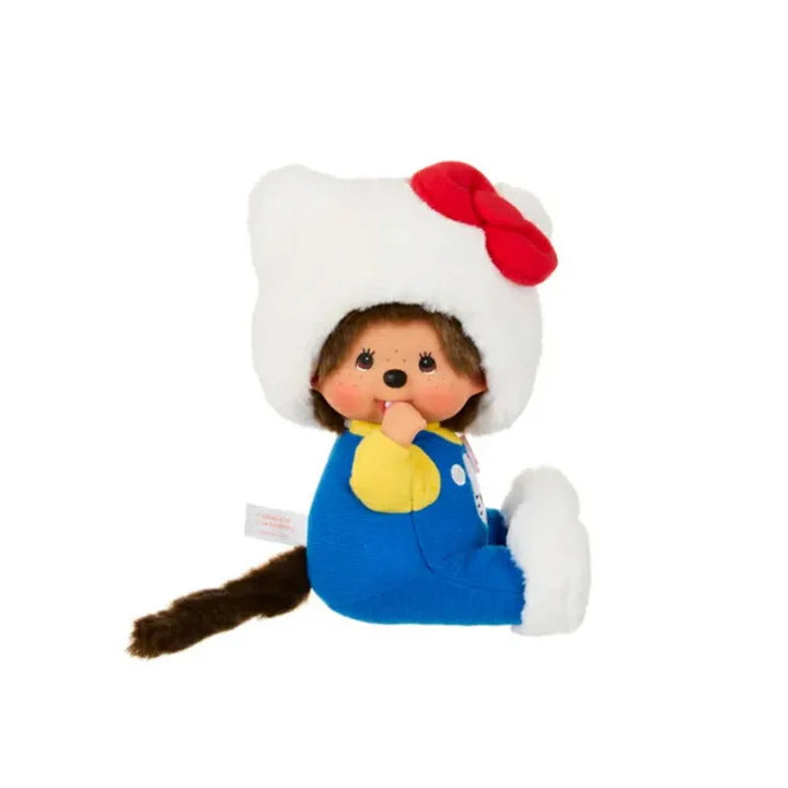 Monchhichi x Hello Kitty 7 Inch Monchhichi in Overalls Plush Toy