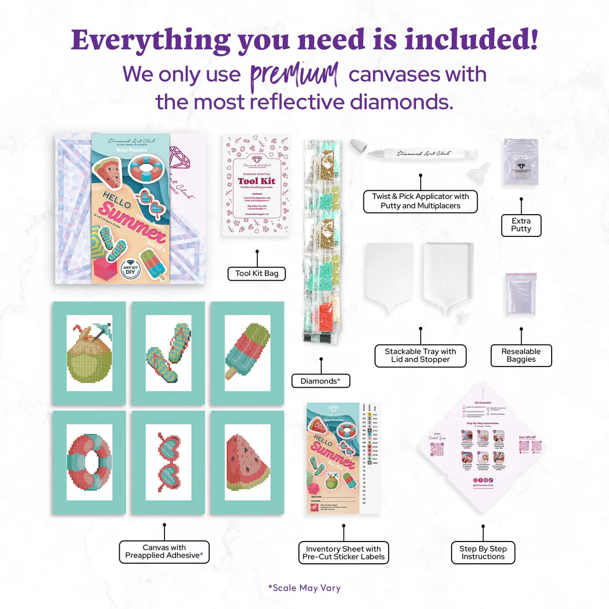 Diamond Art Club Mini Dazzles - Hello Summer Diamond Painting Kit